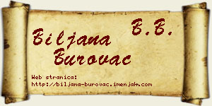 Biljana Burovac vizit kartica